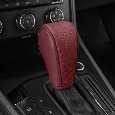 Sürətlər qutusu və əl tormozu başlıqları Protection Cover, Car-Mounted Leather Breathable - automatic-transmission-burgundy
