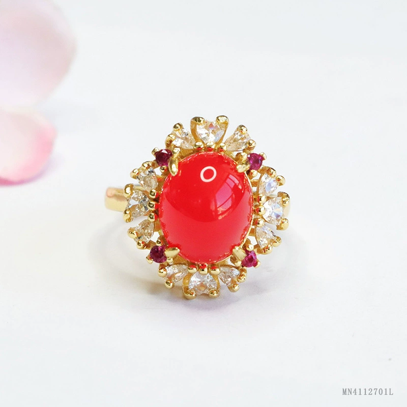 Кольцо из натурального агата Гуань Ю, кольцо из халцедона цвета «голубиная кровь», женские украшения, оптовая продажа, дропшиппинг S4112701L