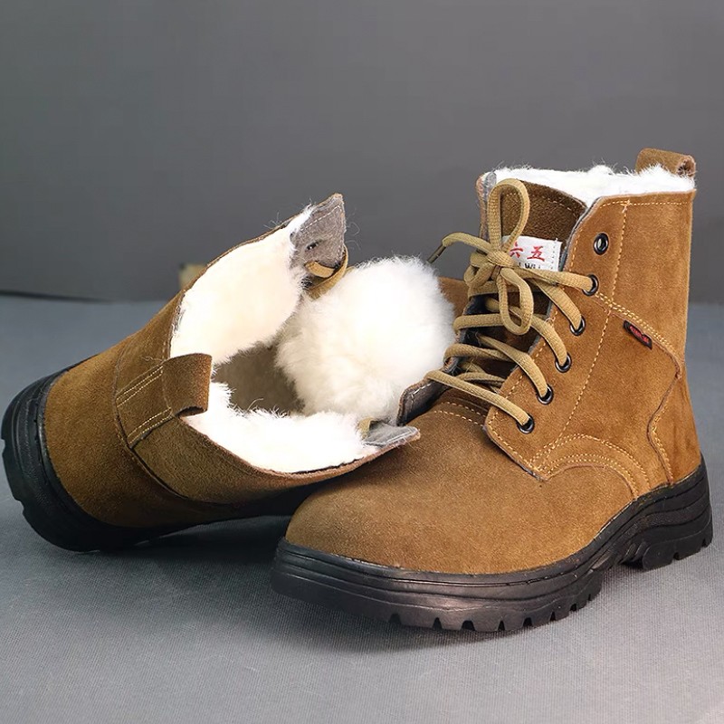 38-구형 검정색 밑창 마틴 슈즈(스틸 토가 있는 울 안감) 파손 방지 스틸 토