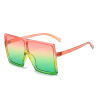 Square capacious sunglasses, multicoloured glasses solar-powered suitable for men and women, plus size