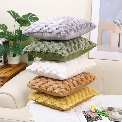 Best-selling style modern fashionable simple style tortoiseshell pattern short rabbit fur embroidered cushion cover