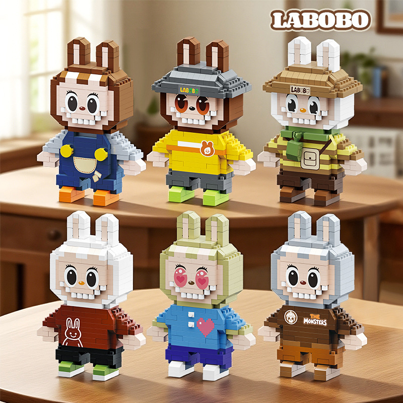 [Wholesale Dropshipping] Cross-Border Labubu Building Block Doll Micro Particle Children's Toy Desktop Ornament Institutional Gift