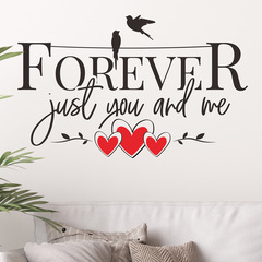 尚易新款forever英文牆貼情人節牆貼紙浪漫臥室裝飾貼紙SP-S0038