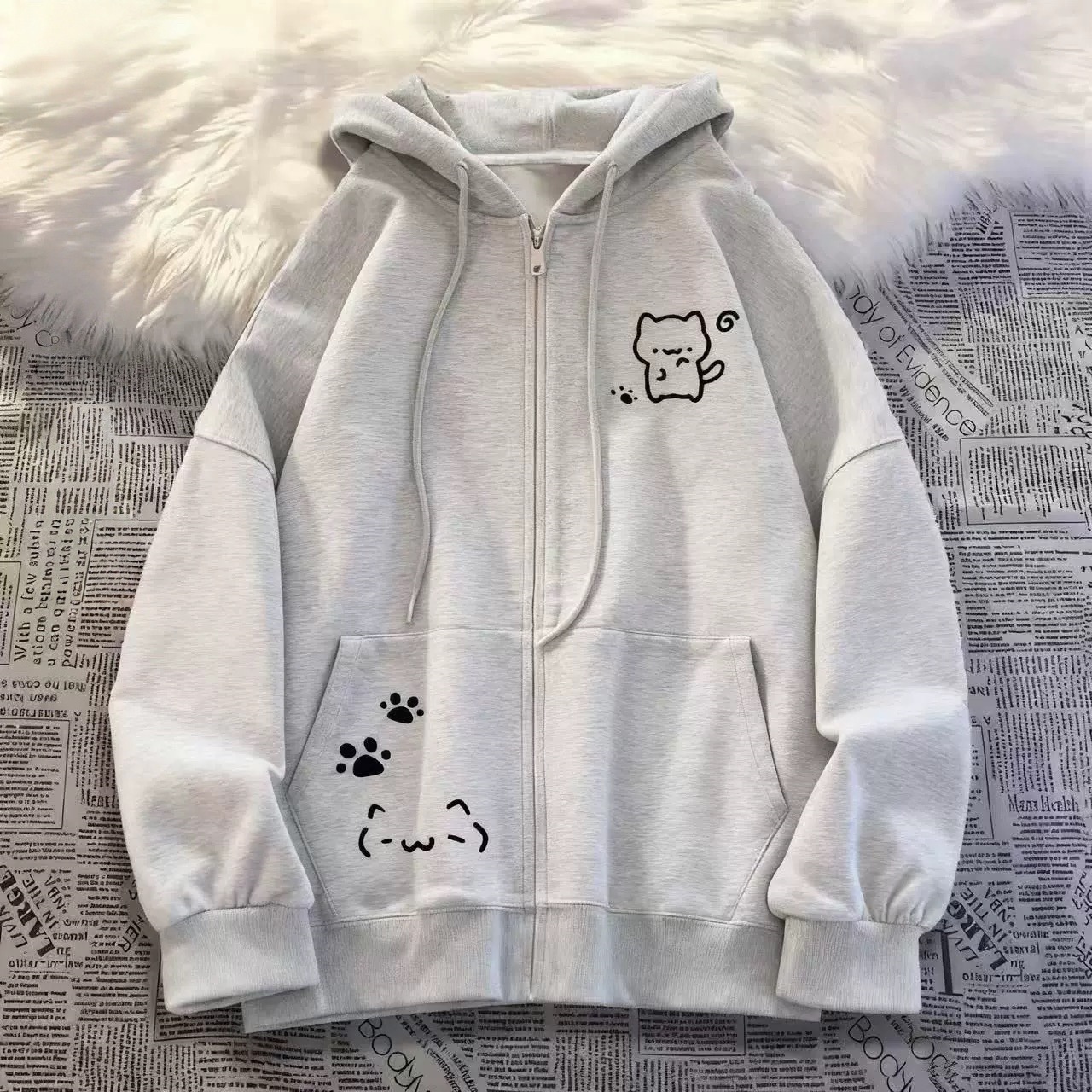 Imitation Cotton Dopamine Composite Fleece-Lined Thickened Sweatshirt Jacket for Women, Autumn and Winter 2026, Loose and Casual Hooded Cardigan