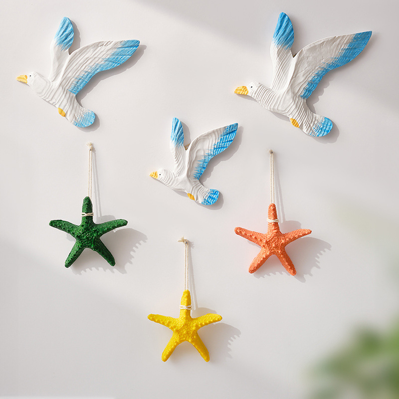 Mediterranean style creative seagulls flying birds seabirds ocean furnishings wall decorations wall hangings background wall decoration wall decorations birds