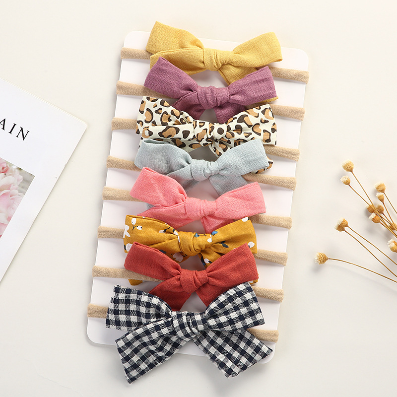 Kid's Cute Fashion Flower Bow Knot Cloth Hair Accessories Printing Hair Band display picture 7