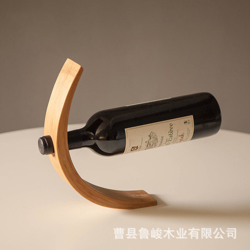 Scandinavian Style Wooden Red Wine Rack Home Wine Storage Rack Wine Cabinet Single Bottled Red Wine Decoration Display Rack Ornaments