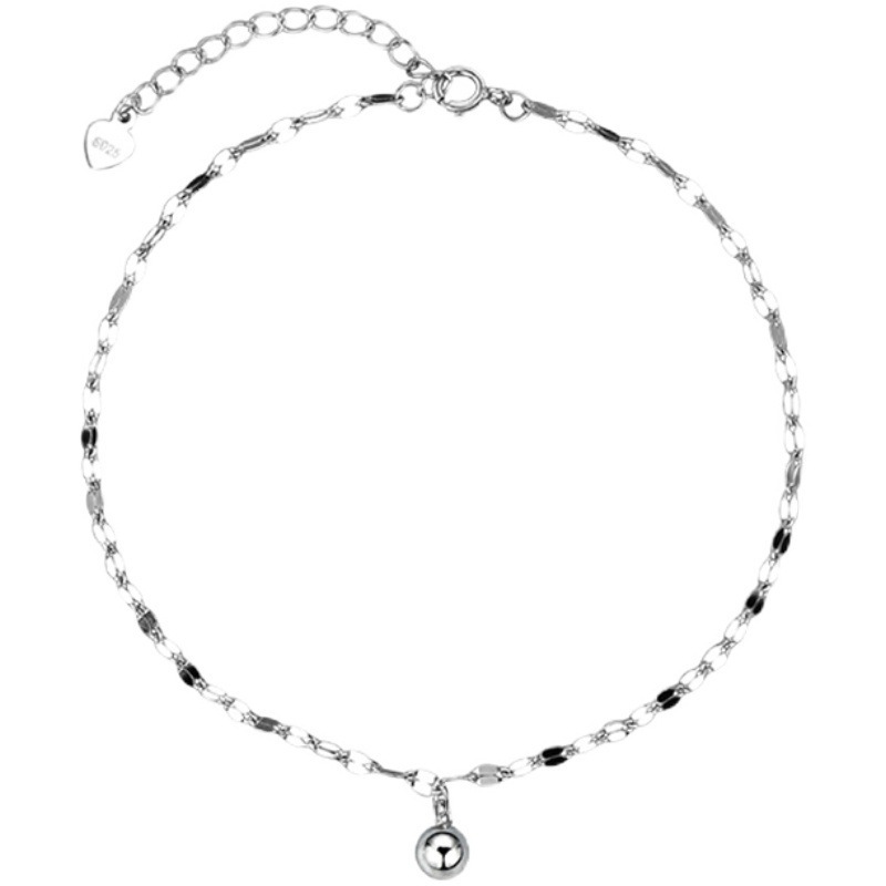 Tobillera de acero de titanio con cuentas de transferencia de lujo ligero francés para mujer, anillo de pie de todo fósforo nuevo, estilo exótico, cadena de pie sexy súper flash