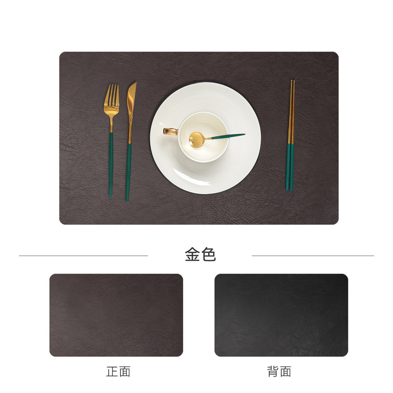 高級食マット牛革模様防水防油耐高温両面軽贅沢食テーブルマットカスタマイズ可能なサイズロゴ|undefined