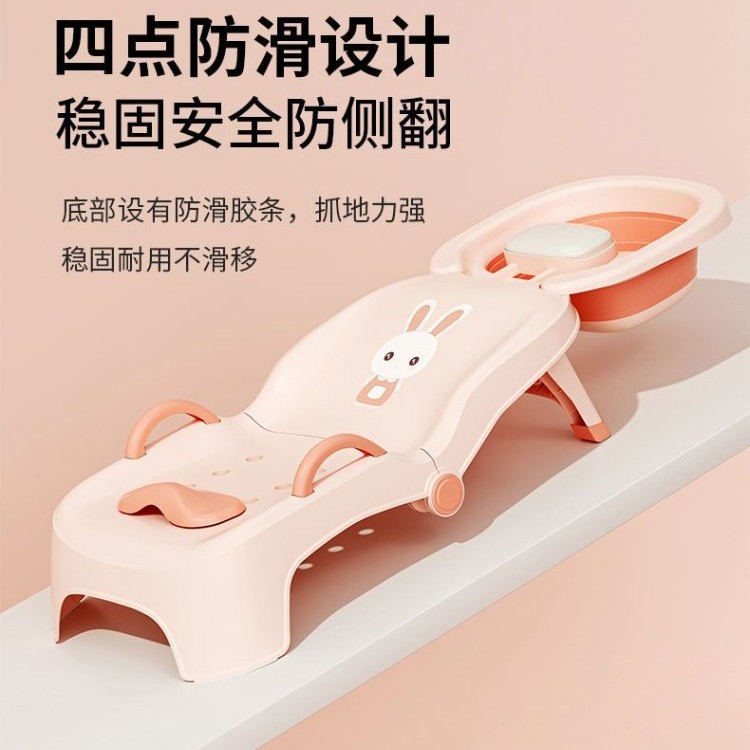 Silla de baño plegable para bebés, niñas, bebés plegables para lavar el cabello, artefactos de lavado de cabello para niños, taburetes de champú