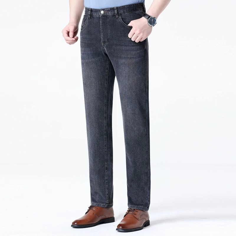Summer thin trousers, jeans, loose straight fit, plus size
