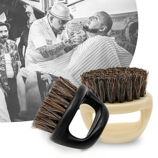 Wholesale Men's Beard Cleaning Broken Hair Beard Brush Ring Neck Sweep Care Styling Bristle Brush Retro Oil Head Brush
