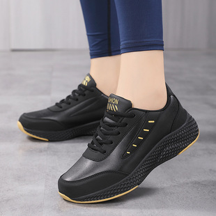 Spring and Autumn cross-border new leather casual sneaker women's shoes round toe flat heel fashion casual women's shoes running shoes