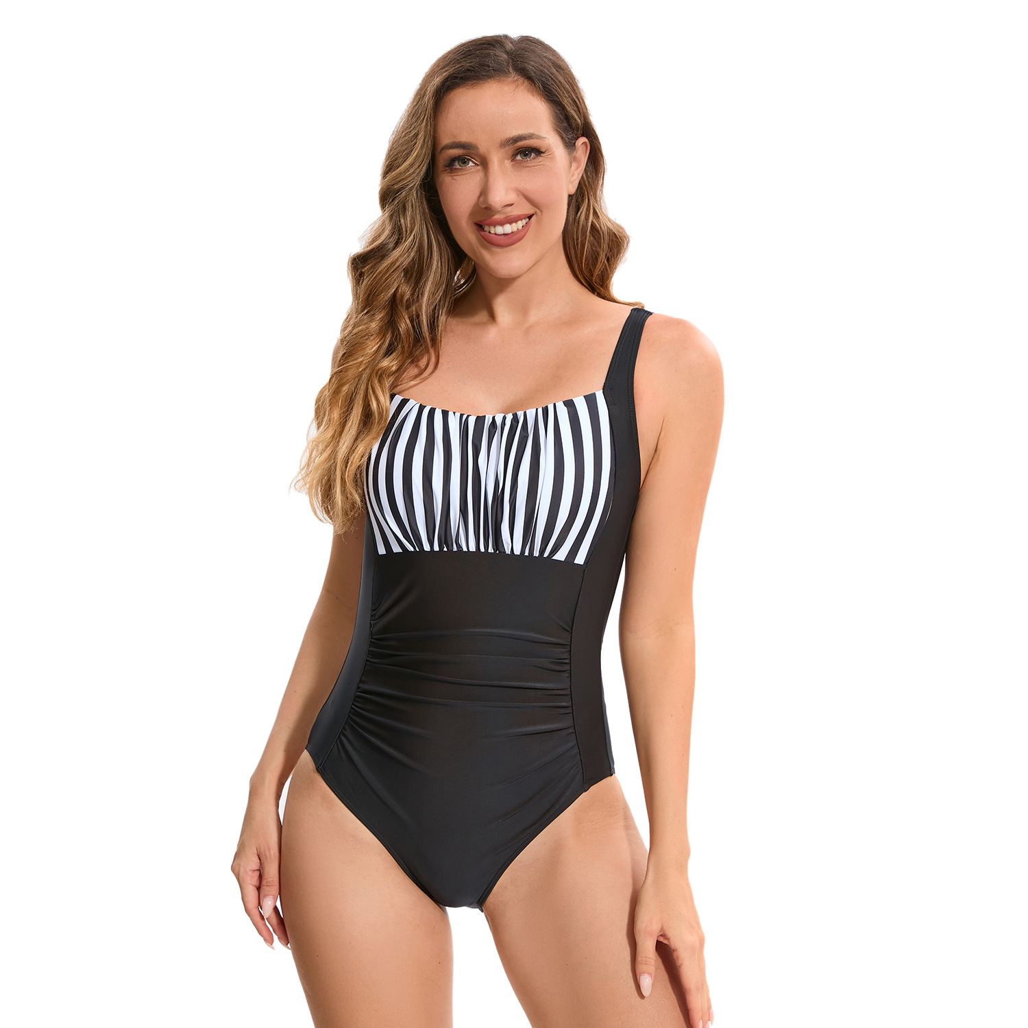 Nuevo bikini de comercio exterior transfronterizo europeo y americano sexy traje de baño de una pieza de color sólido femenino Amazon AliExpress traje de baño al por mayor