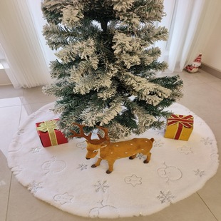 Source Manufacturer Direct Sales Mall Environment Layout Christmas Tree Skirt Wedding Decoration Silver Sequin Embroidered Snowman Tree Skirt