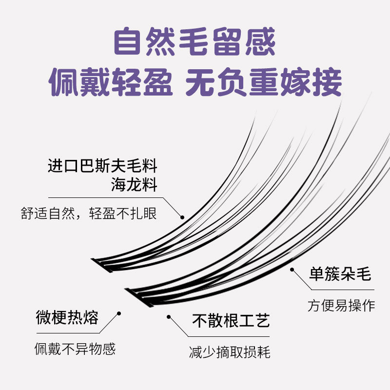 睫毛假睫毛自然仿真假睫毛小恶魔浓密分段式嫁接单簇下睫毛假睫毛
