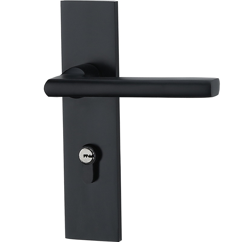Split cerradura interior del hogar Universal negro dormitorio mudo manija de la puerta de madera grande 58 cerradura cuerpo cerradura de la puerta