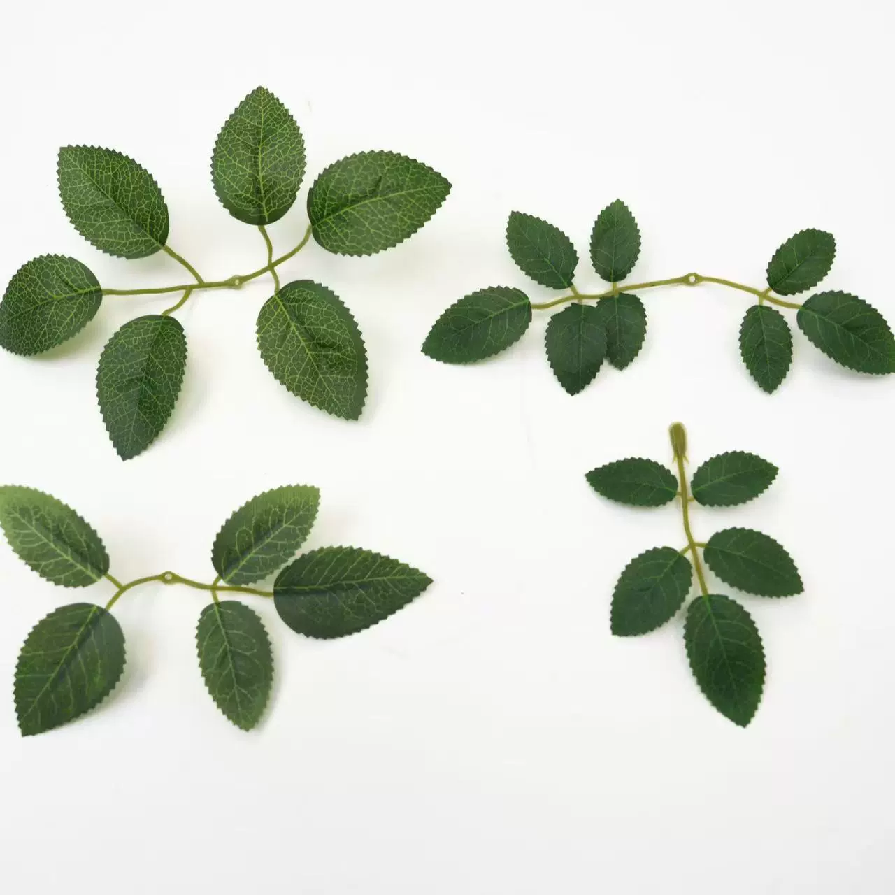 厂家供应 丝印玫瑰叶丝网花玫瑰花仿真叶厂家批发仿真花玫瑰装饰