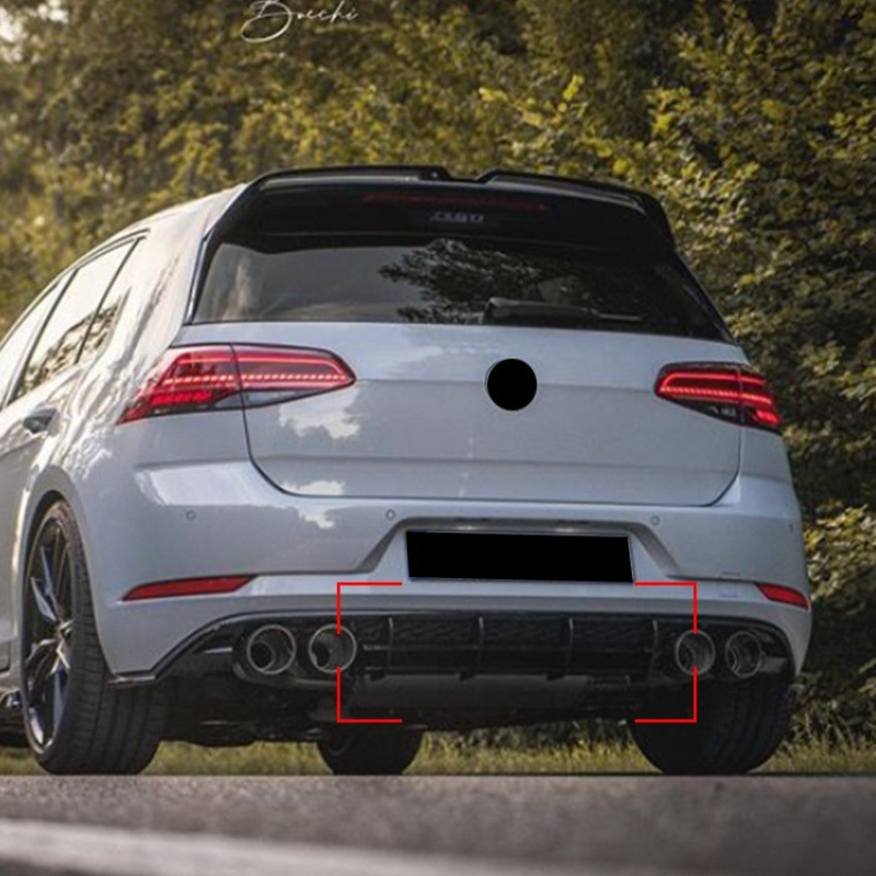 Suitable for Volkswagen Golf 7.5R Thickened 9mm Frosted Rear Lip Air Knife Tail Lip Rear Blade Spoiler Modification