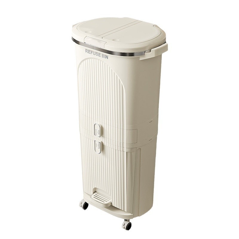 Clasificación de cubo de basura de cocina cubo de almacenamiento doméstico de alta calidad sensación de gran capacidad doblada separación seca y húmeda de basura