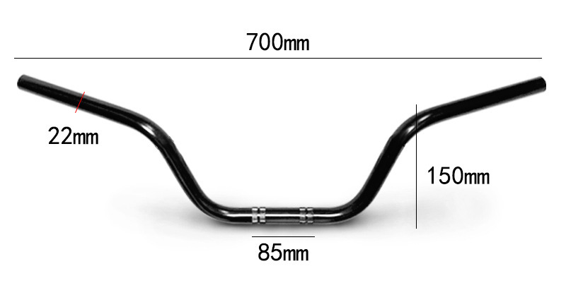 Universal 22mm Handlebars for Off-Road Motorcycles, Aluminum Alloy 80 Low Handlebars, 70cm High Handlebars, Modified Parts