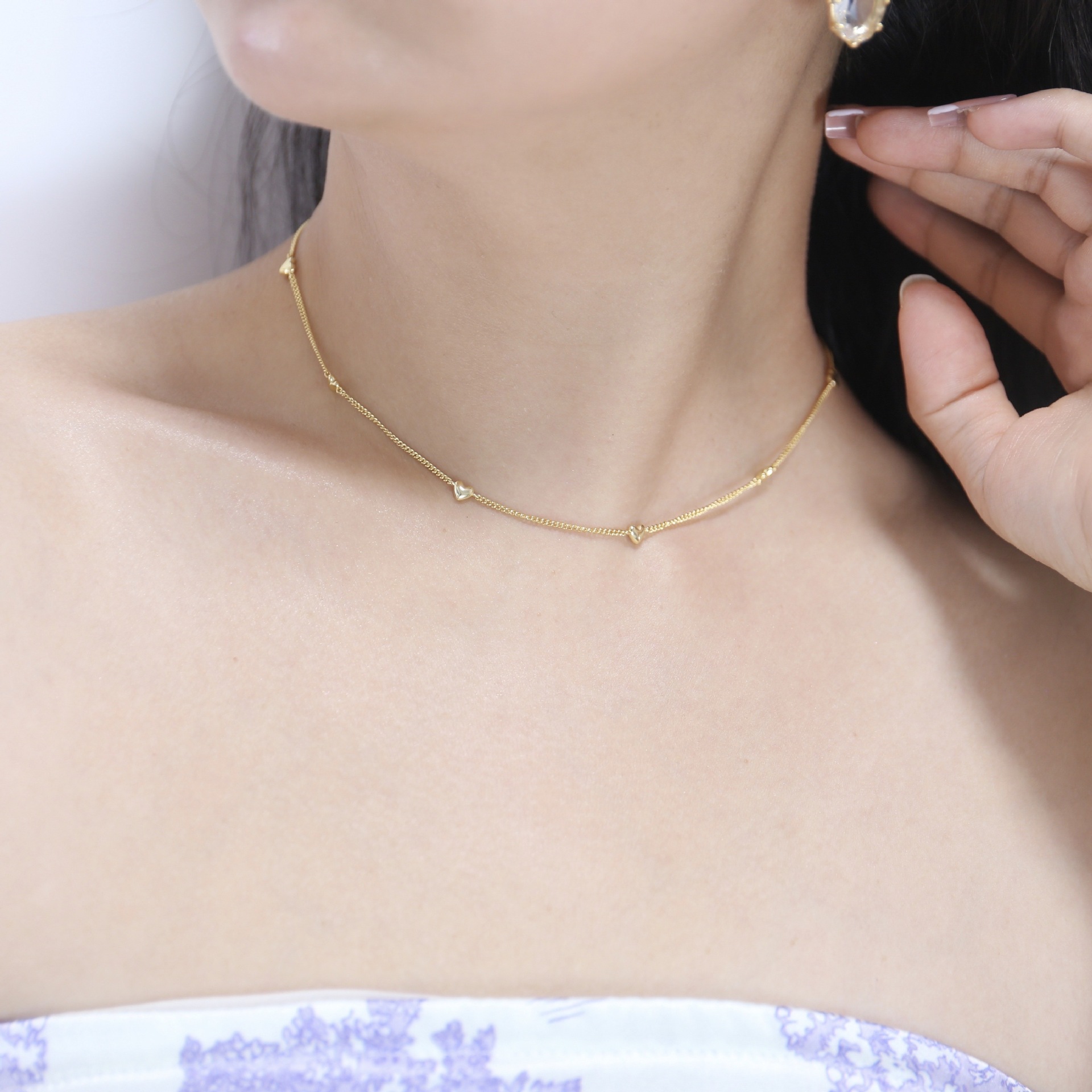 7g Weight Necklace Classification 1 Piece Quantity Street Occasion 925 Sterling Silver Plating Heart Shape Necklace