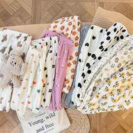 2025春秋新款棉纱裤子女宝宝灯笼裤透气长裤男童夏装洋气大屁屁裤