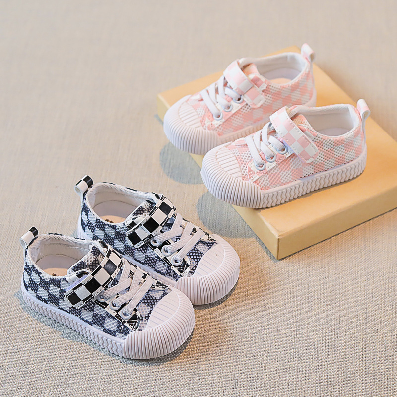 Zapatos de red transpirables para niños de verano, zapatos casuales de galletas para niños y niñas, zapatos coreanos para bebés, medias sandalias para niños, suela suave