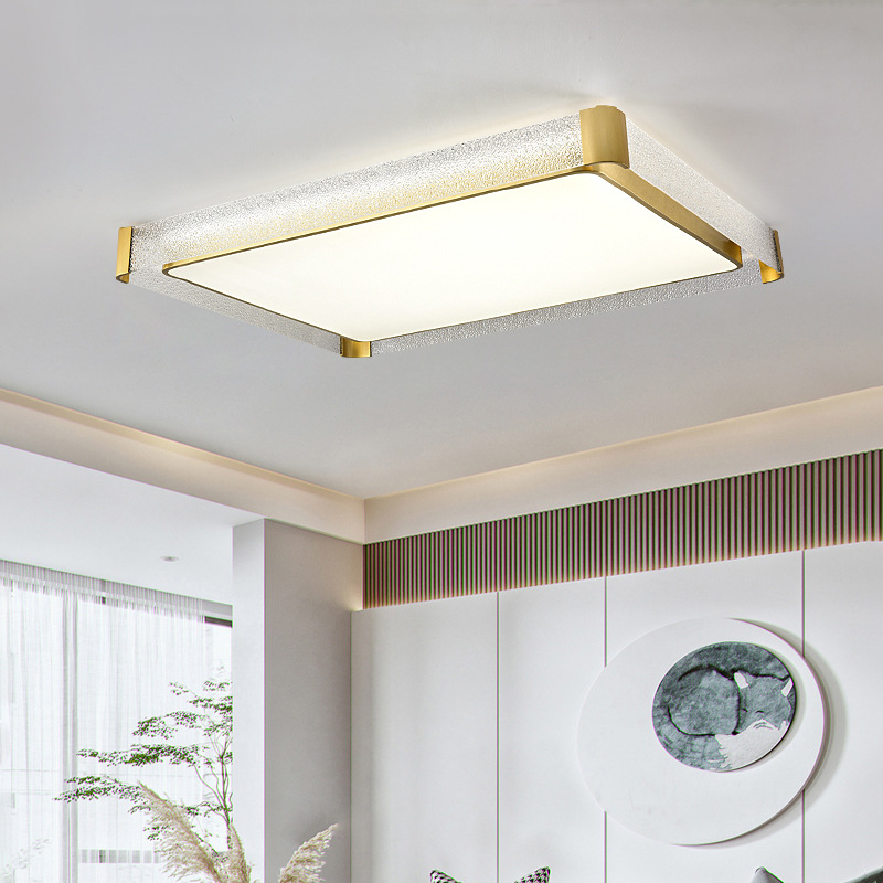 Nordic All-copper Bedroom Ceiling Lamp Post-modern Simple Creative Personality Living Room Lamp Light Luxury Diamond Led Ceiling Lamp