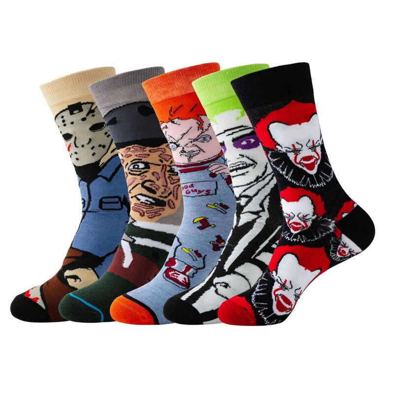 Three Maple Leaf Cartoon Cross-border Socks New Iron Man Trendy Cotton Socks Middle Barrel European and American Trendy Batman Spiderman
