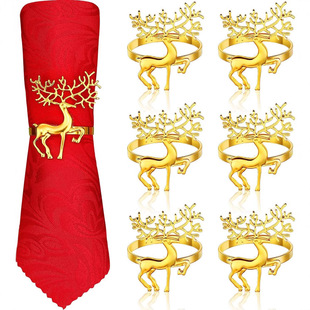 Christmas Sika Deer Napkin Ring Amazon Explosions Napkin Ring Mouth Cloth Buckle Hotel West Napkin Buckle Table Supplies