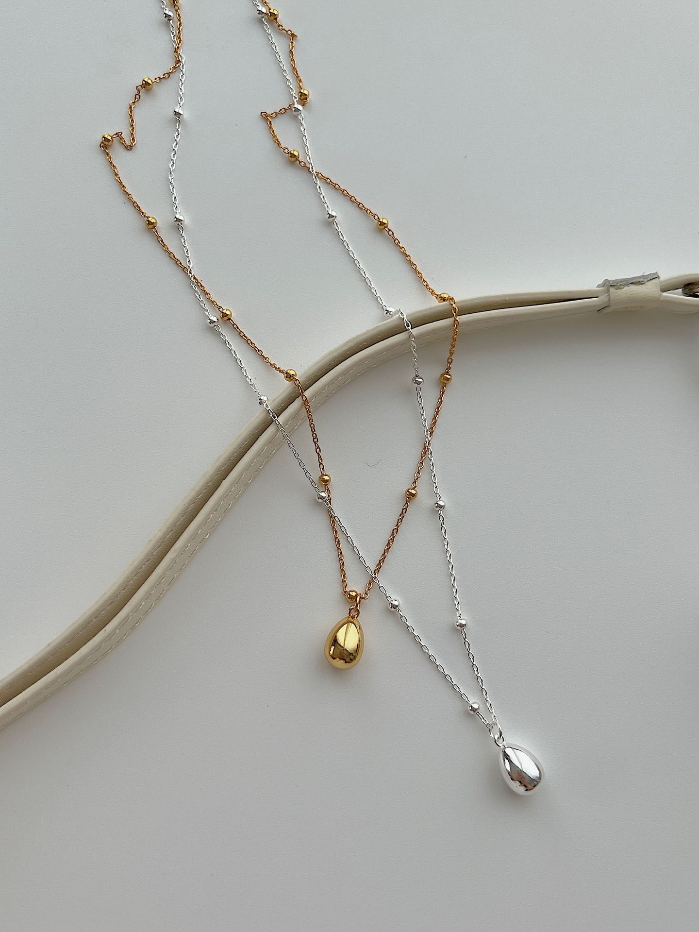 Women's Gender Plating Design 925 Sterling Silver Plating Water Droplets Pendant Necklace