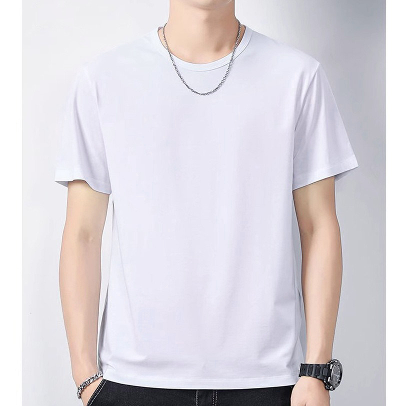 Camiseta modal para hombre, manga corta, cuello redondo, camisa suelta vieja, media manga delgada, camiseta de verano para hombre de talla grande