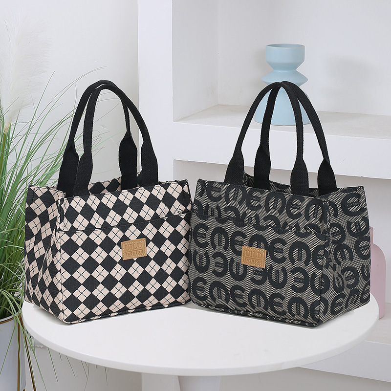 Casual Fashion Canvas Bag Women's Handbag Cloth Bag Mom Carrying Small Bag When Going Out to Put Mobile Phone Change Handbag