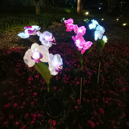 Cross-border new solar outdoor lights, courtyard decoration, LED lawn lights, simulated butterfly orchid lights