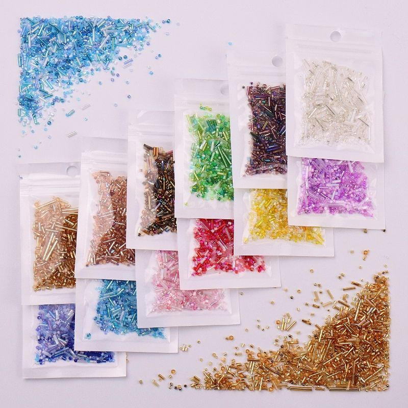 Mixed models blending DIY Glass Beads Tube beads manual Beading Loose bead weave Bracelet Ring Necklace Material package 10g