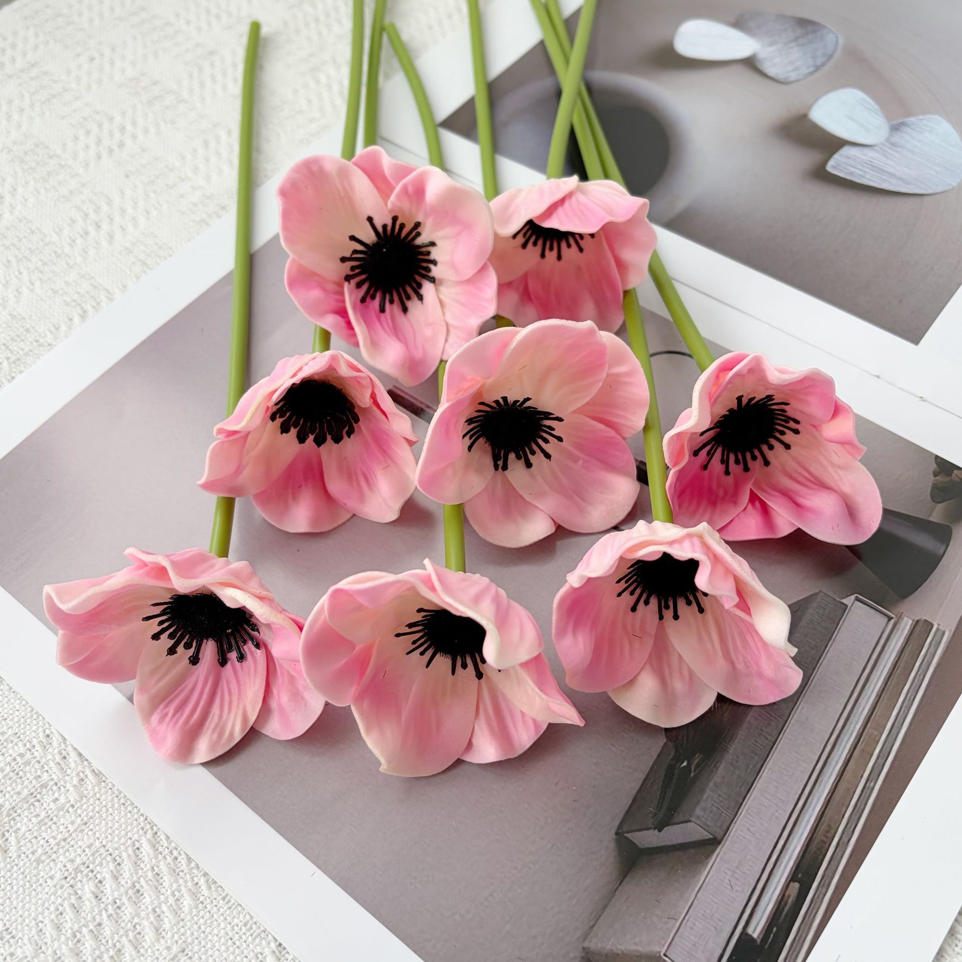 Ins yu meiren flor artificial PU mini flor de amapola flor artificial arreglo floral decoración accesorios sala de estar dormitorio decoración adornos