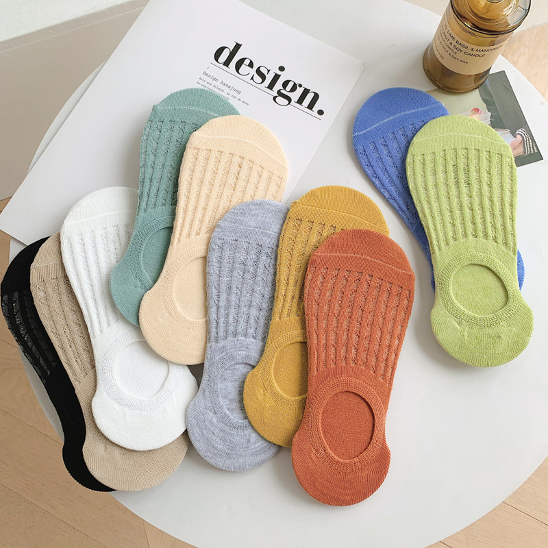 Socks women's short socks summer thin glass stockings Crystal invisible socks Net popular air conditioning non-slip boat Socks shallow wholesale