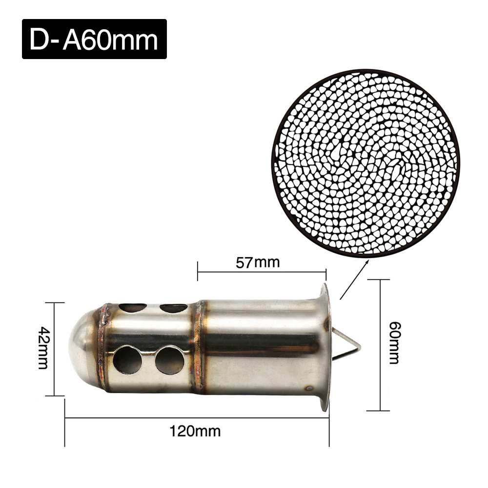 Motorcycle Modified Exhaust Pipe Catalyst Muffler 51mm 60mm Universal Exhaust Pipe Silencer Plug Return Plug
