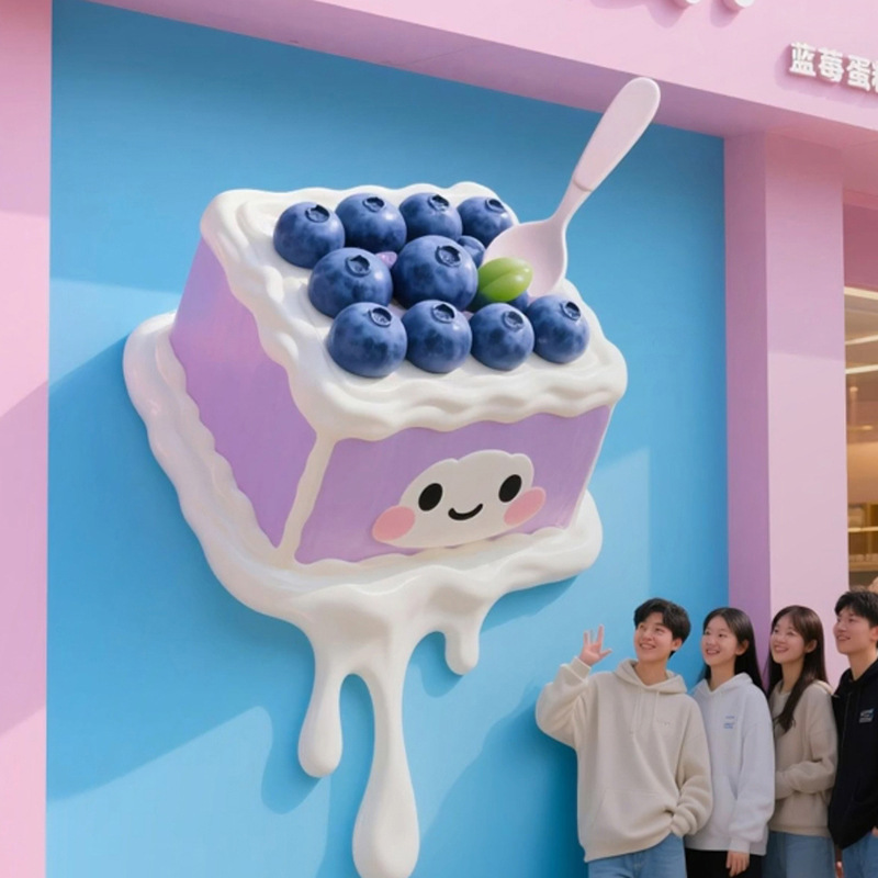 Escultura Decorativa de Helado en Fibra de Vidrio para Exteriores y Tiendas de Postres image 1