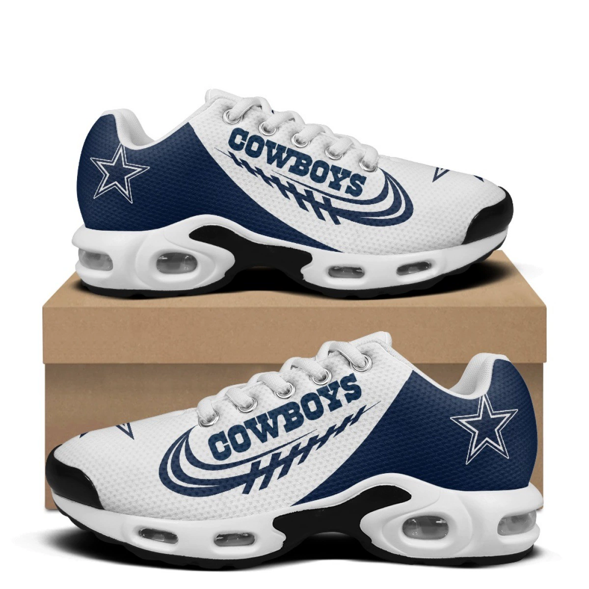 Сайт независимой продажи продает кроссовки с графическим принтом NFL Dallas Cowboys воздушно-подушевые кроссовки