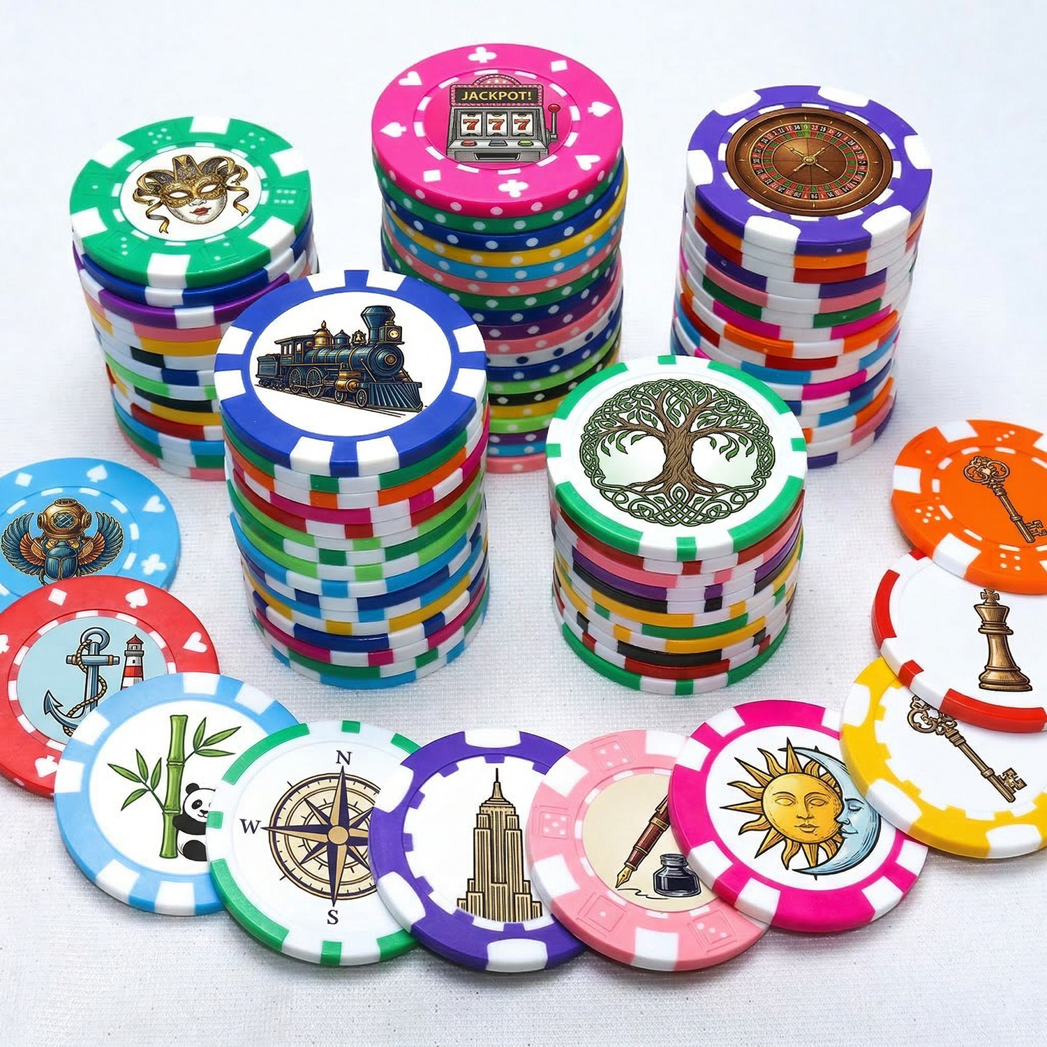 Customized Chips Substitute Clay Chips with Iron Core Weights, Replacement Tokens, Student Points Tokens, Custom Mahjong Game Pieces, 12 Grams