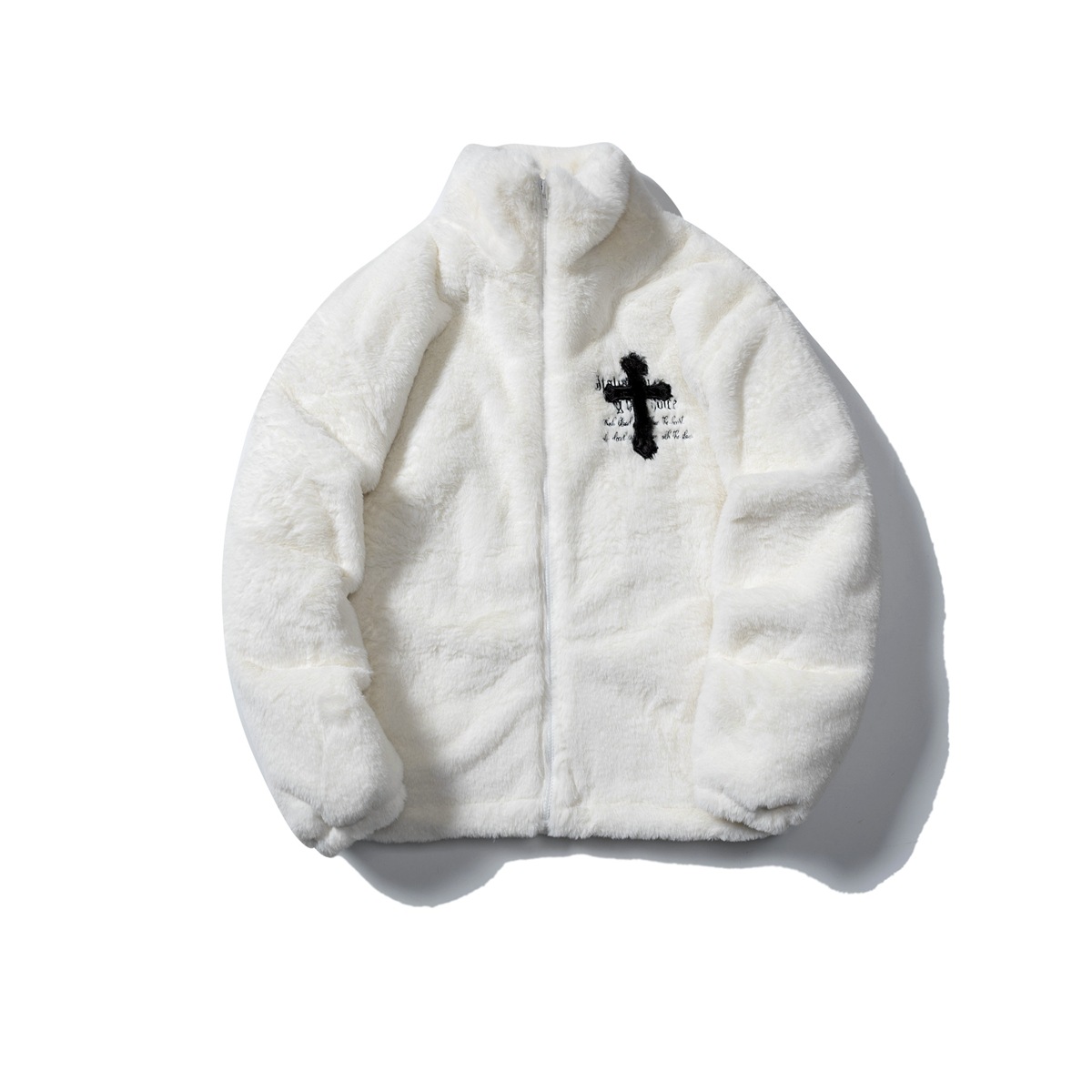 Otoño e Invierno de la moda nacional de lana de cordero de terciopelo de algodón acolchado abrigo suelto BF hombres y mujeres pareja desgaste collar abrigo engrosado abrigo de algodón acolchado color sólido todo a juego