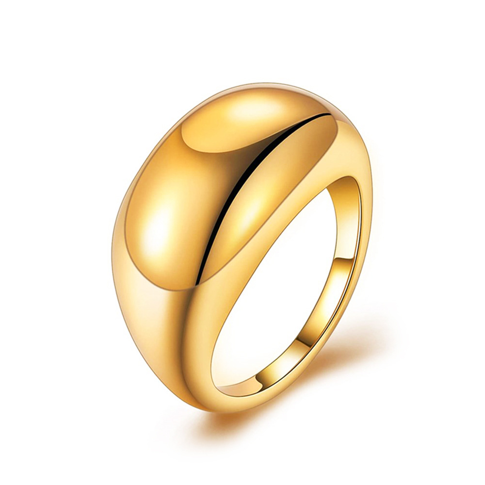 Cross-Border New Arrival Glossy Ring European and American Fashion Minimalist Metal Geometry Ring Ri