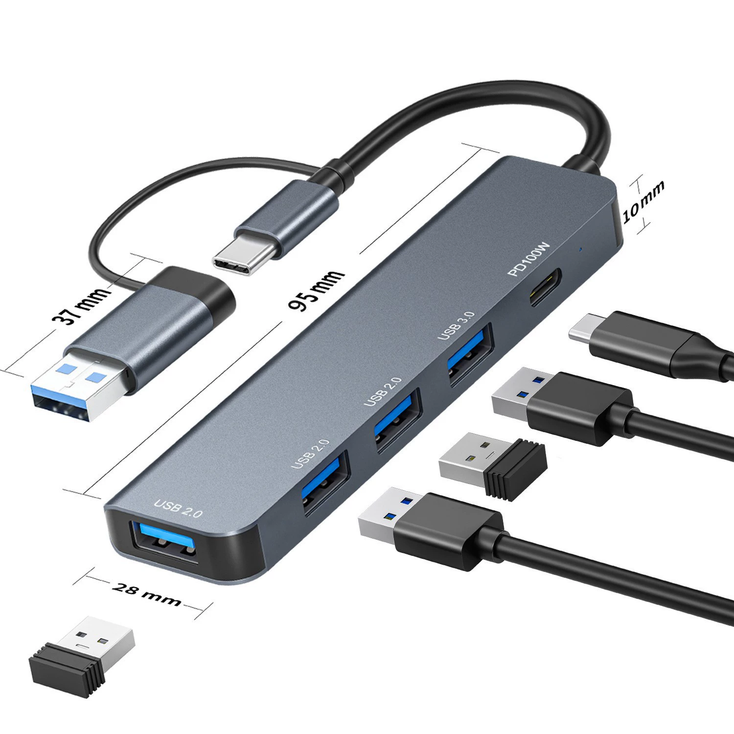 Usb/type-c multifunctional hub 8-in-1 mobile phone expansion dock dual interface usb3.0hub expansion