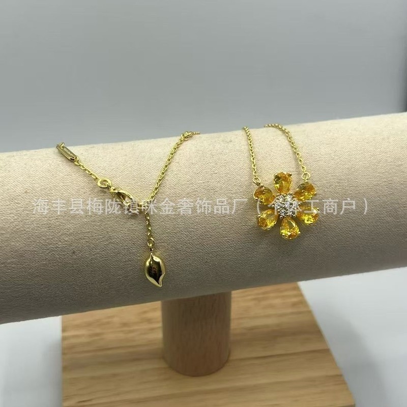 梵家夏威夷之花项链女新款高级感彩色水晶花朵锁骨链跨境一件代发|undefined