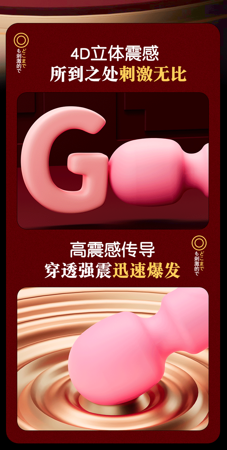 Handheld Electric Vibration Massager for Adults, ABS Body, Pink or Wine Red — detail image 23