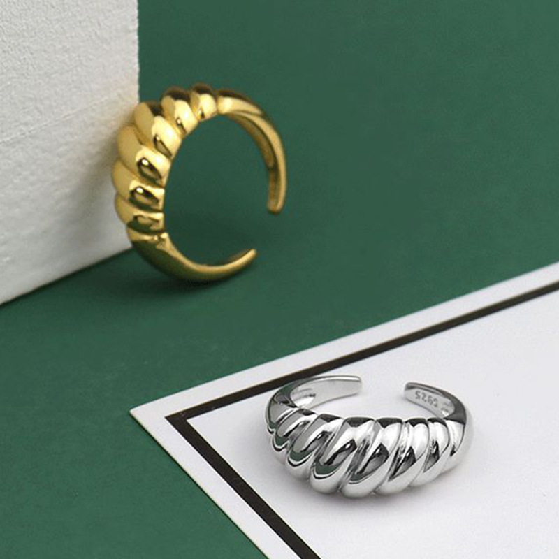 New Twill Ring Design Croissant Fashion Wild Open Ring display picture 16