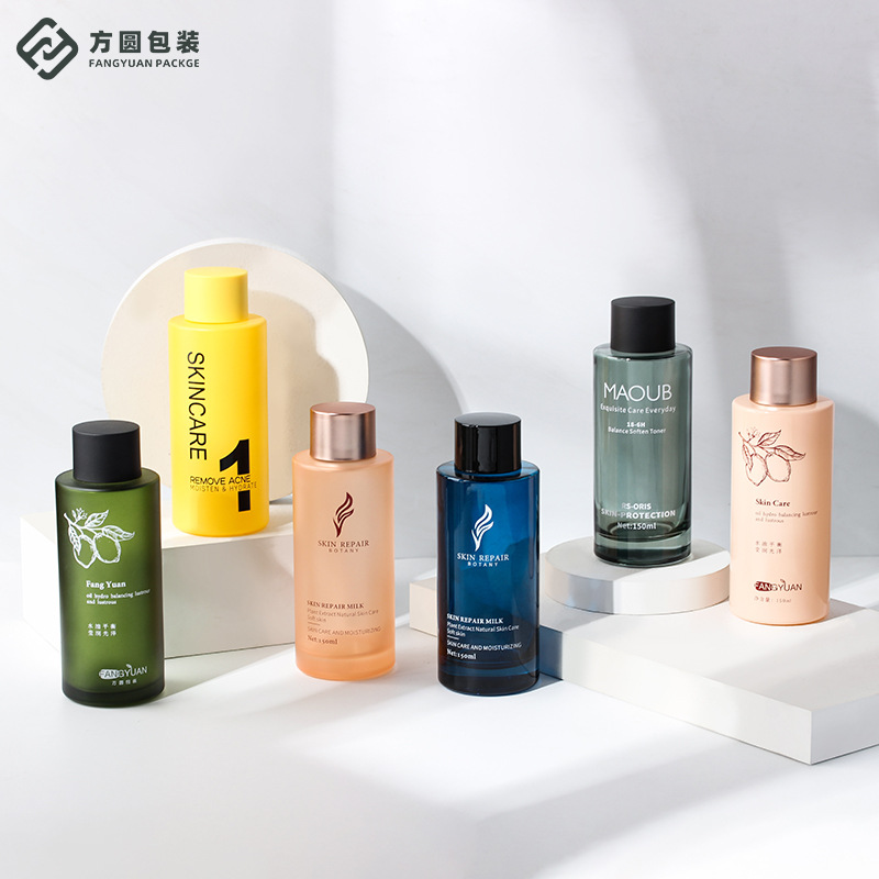 新款120ml/150ml加厚玻璃瓶爽肤水化妆水瓶按压纯露瓶喷雾瓶