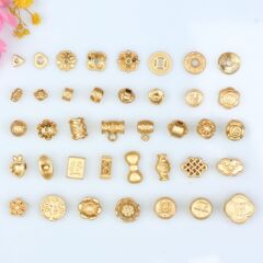 古法金保色隔珠円形花托ビーズ隔片diyブレスレットネックレスアクセサリー散珠卸売り